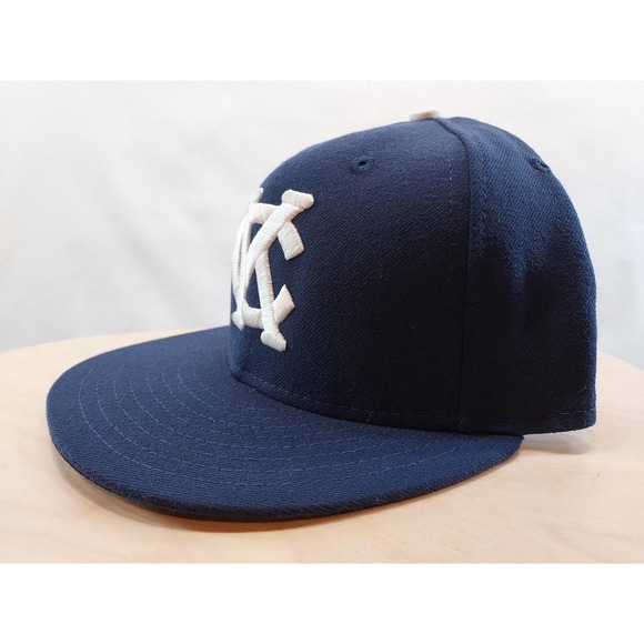 Kansas City Monarchs New Era 59Fifty Fitted Hat Cap Blue KC Negro League Size 7 - Picture 3 of 7
